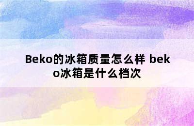 Beko的冰箱质量怎么样 beko冰箱是什么档次